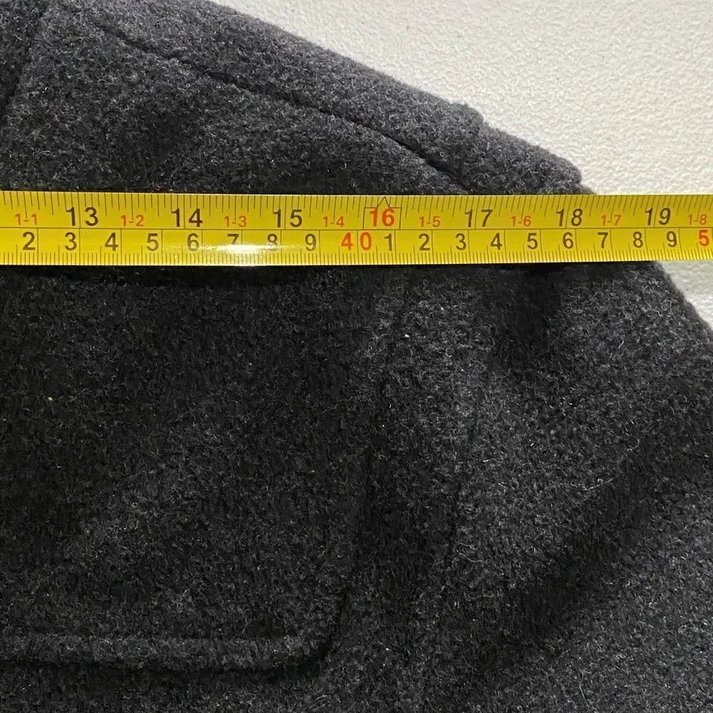 ZARA MAN Black Wool Blend Heavy Coat Size M